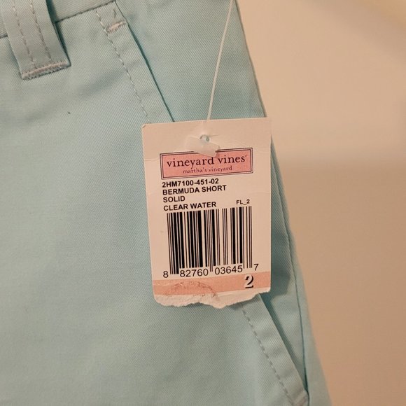 Vinyard Vines Cotton Solid Bermuda Shorts Clearwater Sz 2 NWT - Picture 7 of 8